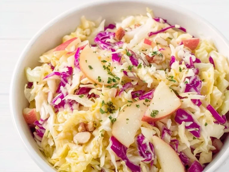 Cabbage Apple Salad with fresh ingredients in a bowl