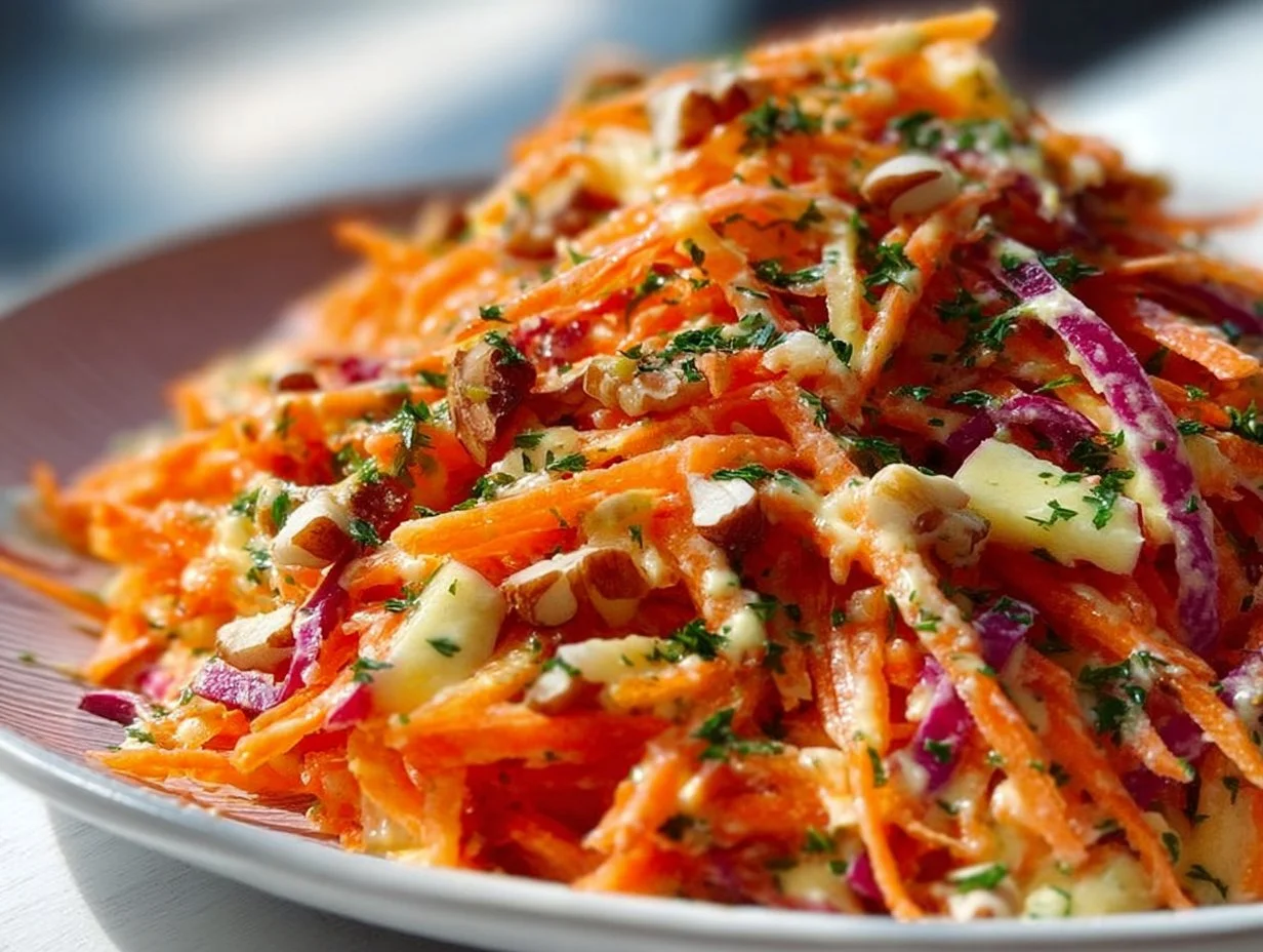 Crunchy Apple Carrot Salad with Creamy Citrus Dressing