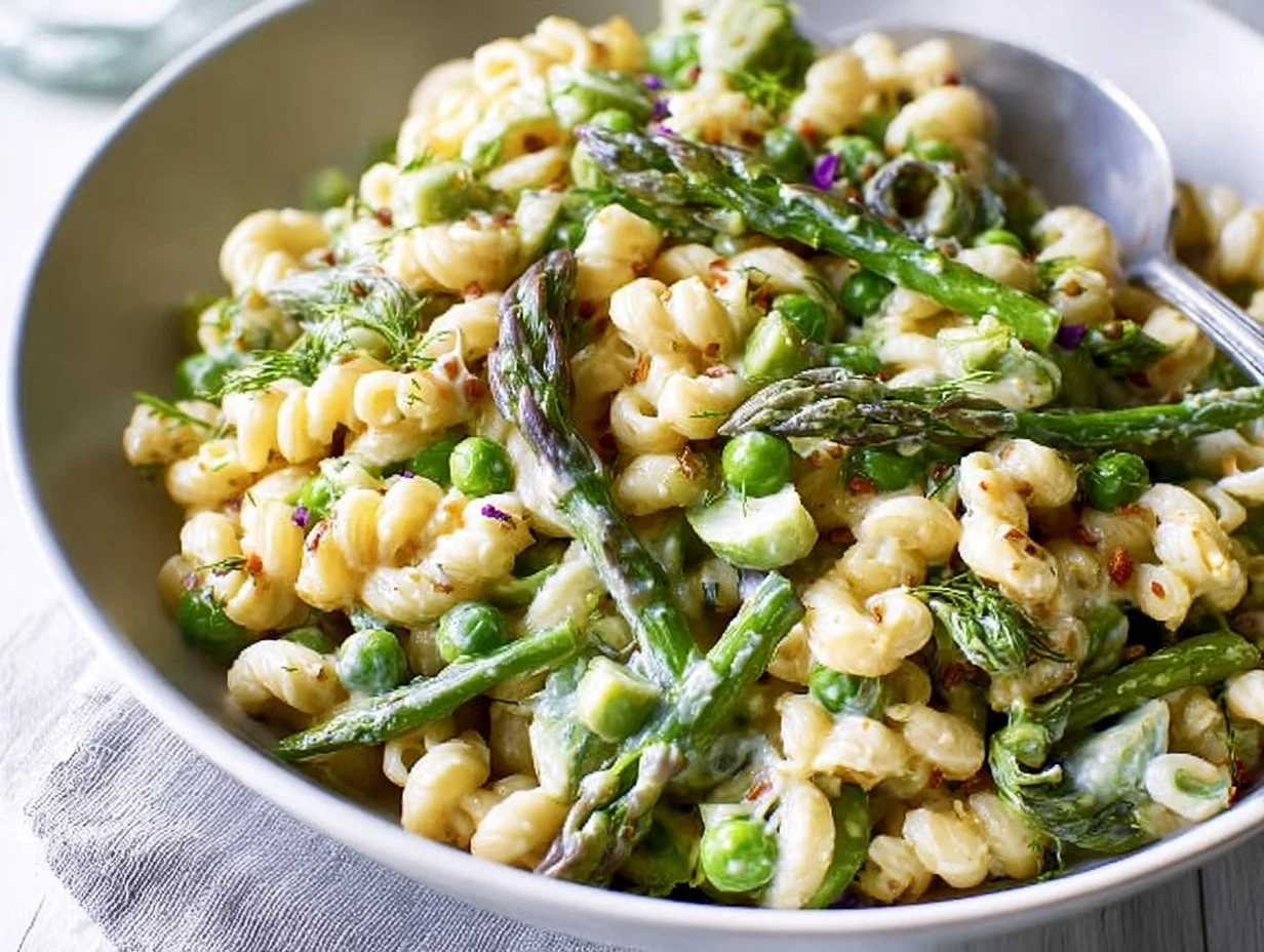 Lemon-Dijon Asparagus and Pea Macaroni Salad