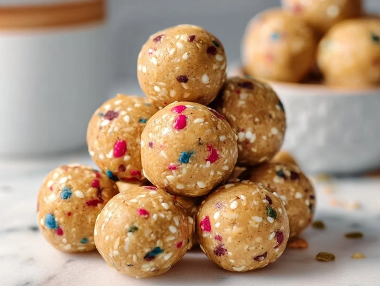 No Bake Cake Batter Protein Balls