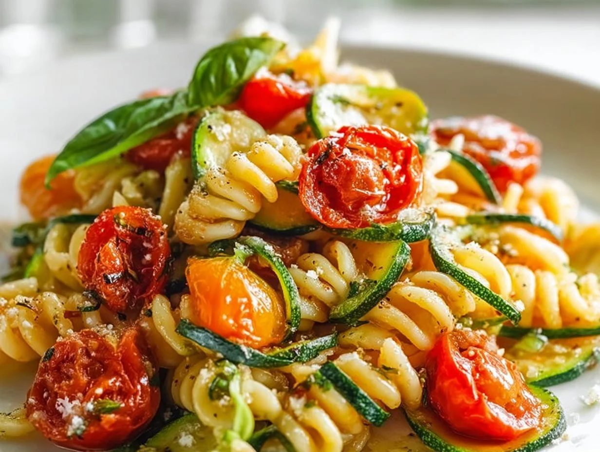 Fresh Garden Tomato Zucchini Pasta