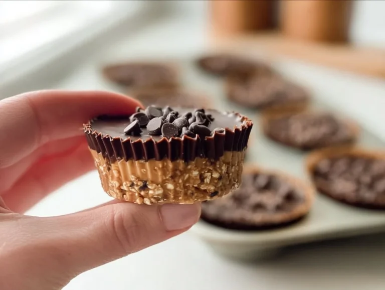 Peanut Butter Oat Cups topped with nuts and seeds for a healthy snack