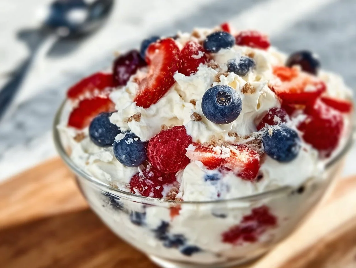 Red White and Blue Cheesecake Salad