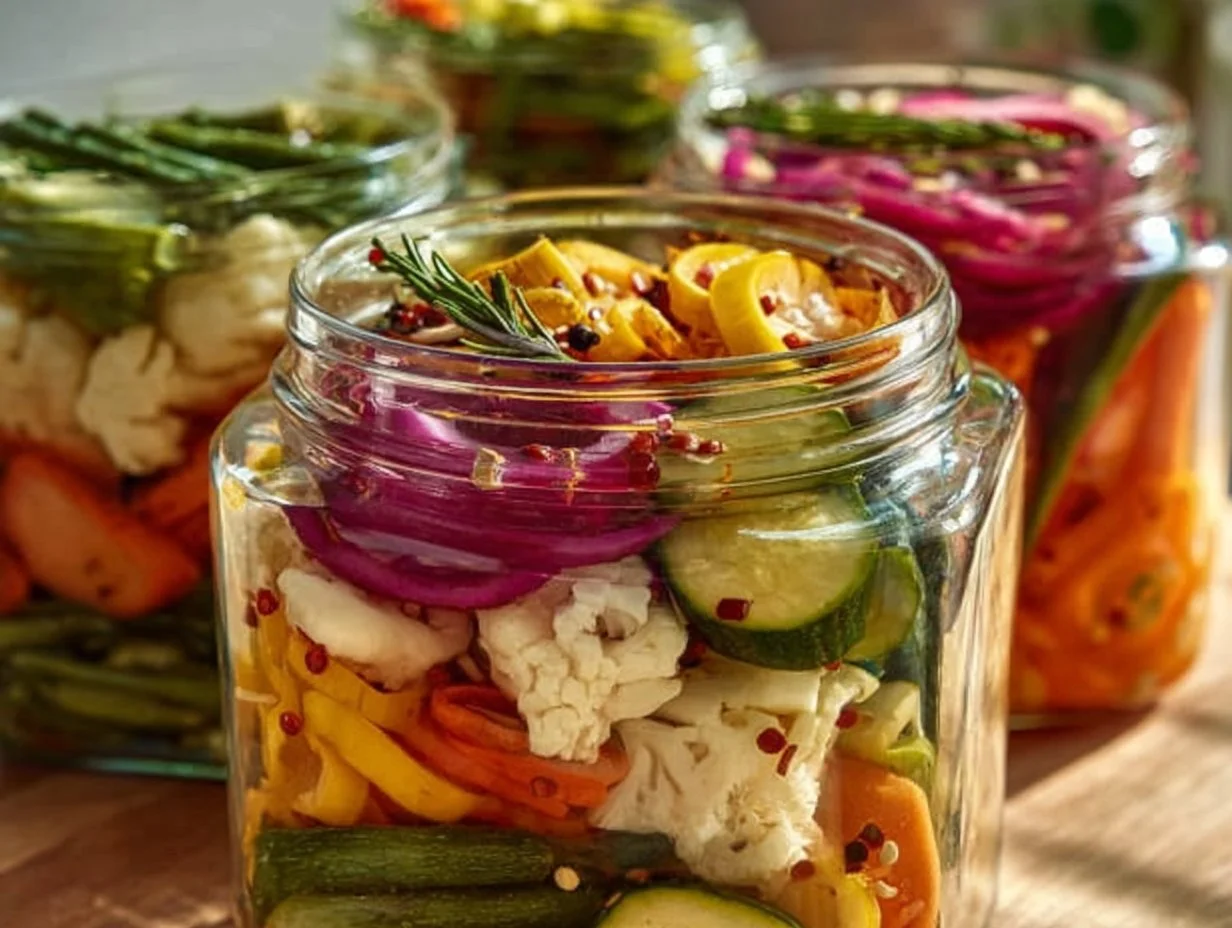Crunchy Tangy Refrigerator Pickled Vegetables