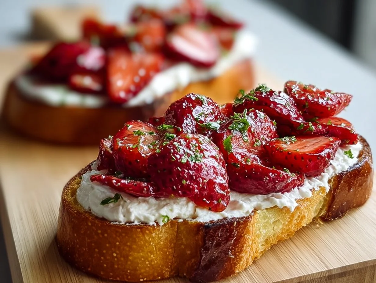 Roasted Strawberry Whipped Ricotta Toast
