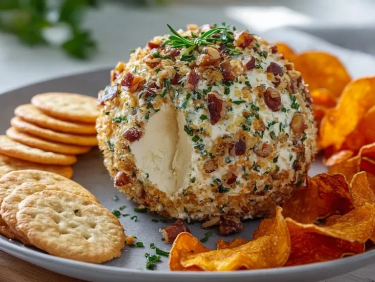 A simple cheese ball recipe with herbs and nuts, perfect for parties.