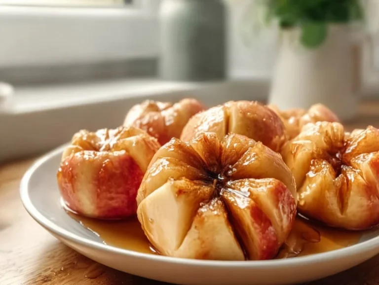 Delicious slow cooker bloomin' baked apples served as a comforting dessert.