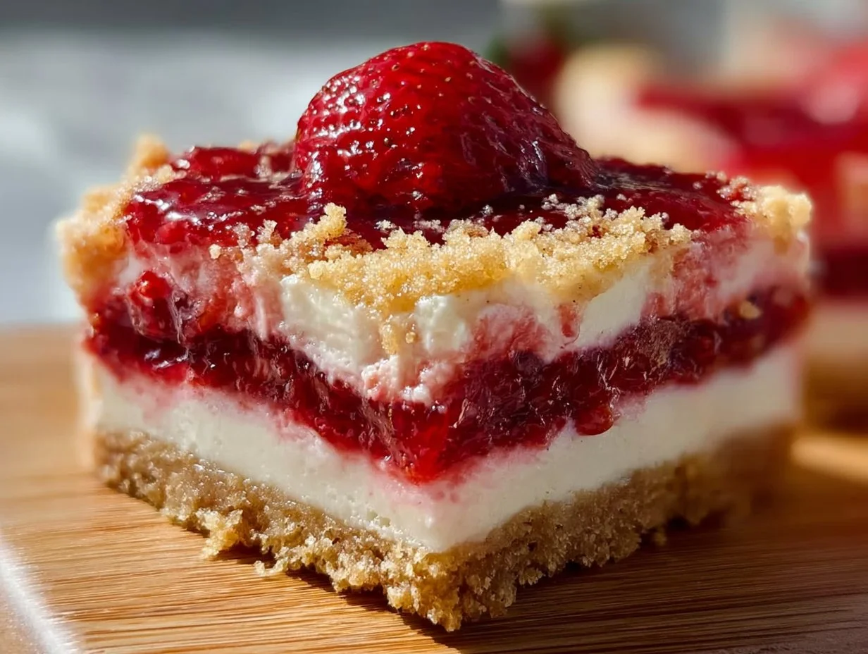 Strawberry Shortcake Cheesecake Bars