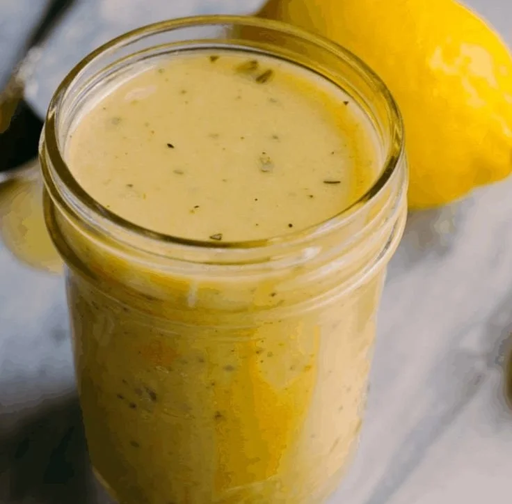 Delicious honey lemon vinaigrette dressing on a fresh salad