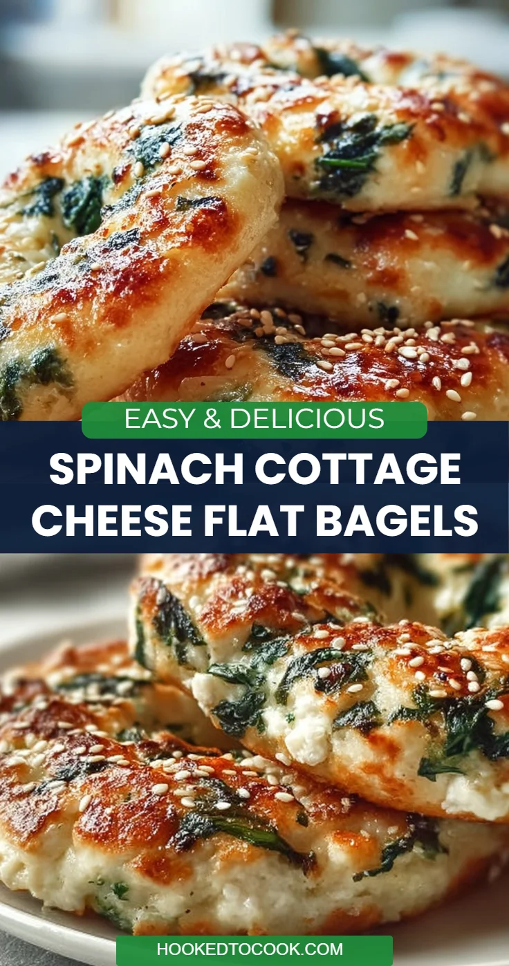 Spinach Cottage Cheese Flat Bagels
