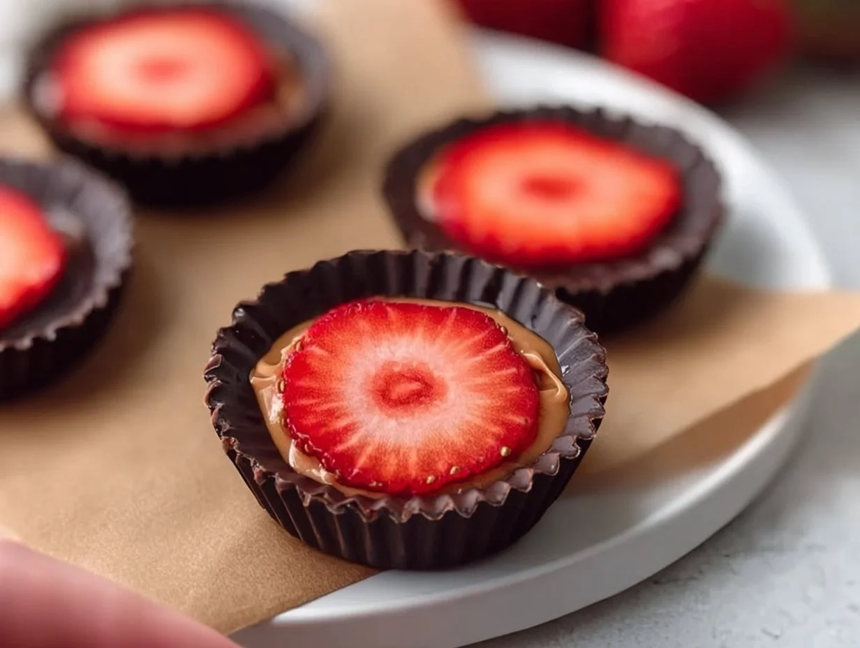 Healthy Strawberry Peanut Butter Cups