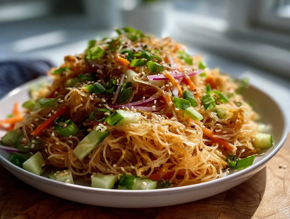 Creamy Cold Sesame Cucumber Noodle Salad