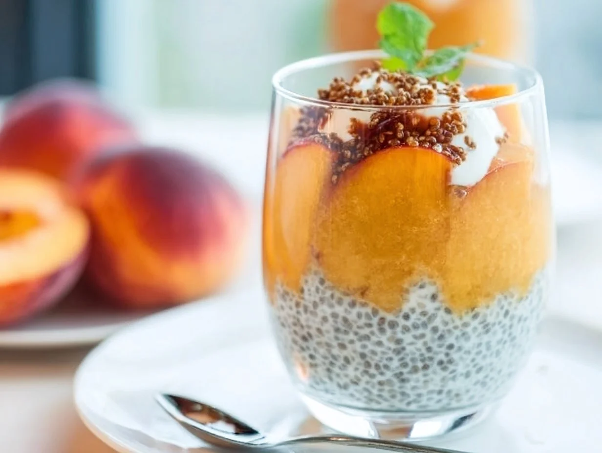 Peach Ginger Chia Seed Pudding