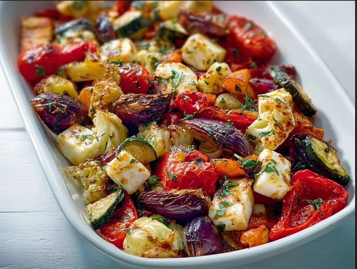 Roasted Mediterranean Vegetables with Halloumi