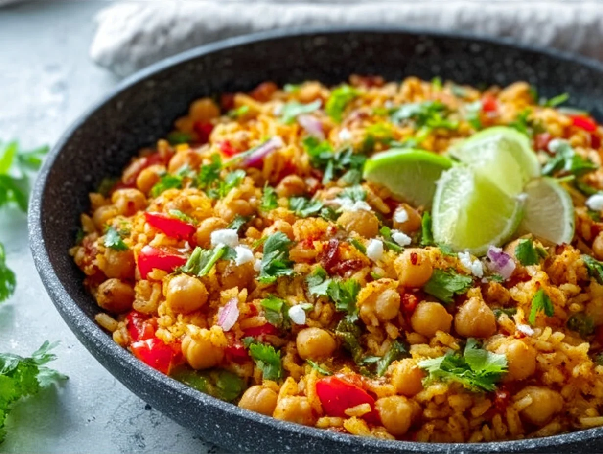 Taco-Spiced Chickpea and Rice Skillet