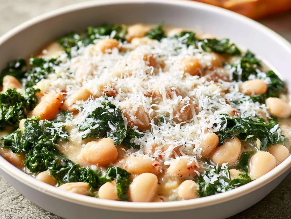 Creamy White Beans with Kale and Parmesan