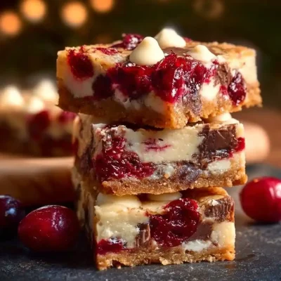 A plate of colorful Christmas bars decorated for the holiday season