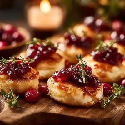 Cranberry Brie Bites served on a platter as a tasty appetizer