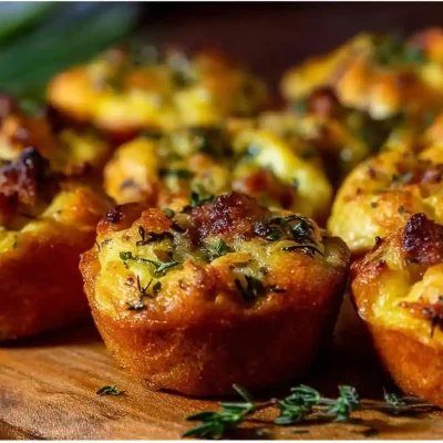 Delicious creamy leek mince potato muffins baked to golden perfection