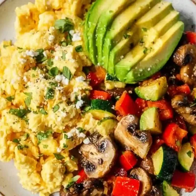 Delicious Egg & Veggie Plate with colorful vegetables and eggs