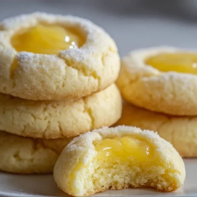 Freshly baked lemon curd cookies with a vibrant lemon glaze