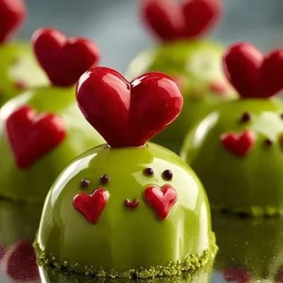 Delicious Grinch Truffles decorated with green chocolate and red sprinkles