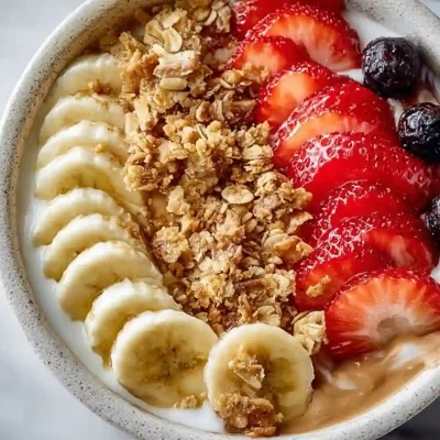 High-Protein Greek Yogurt Bowl topped with fruits and nuts