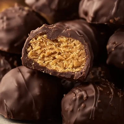 Peanut Butter Truffles with Rice Krispies on a plate