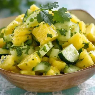 Fresh Pineapple Cucumber Salad with vibrant ingredients