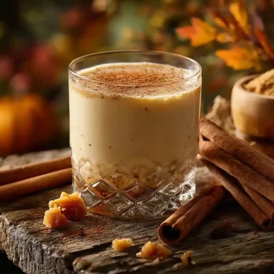 Delicious Pumpkin Spice Horchata served in a warm setting