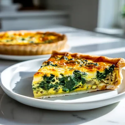 quiche florentine recipe with spinach, eggs, and golden crust for brunch