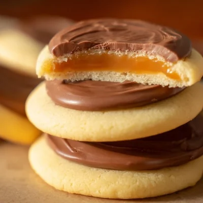 delicious Twix cookies drizzled with chocolate and caramel