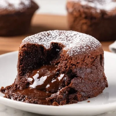 Delicious air fryer lava cakes with a molten chocolate center