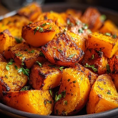 Crispy air fryer sweet potatoes served in a bowl with herbs and spices.