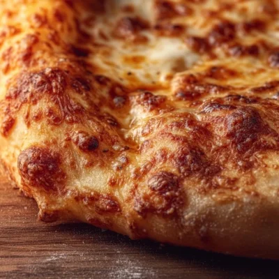 Close-up of freshly made artisan pizza dough ready for baking.