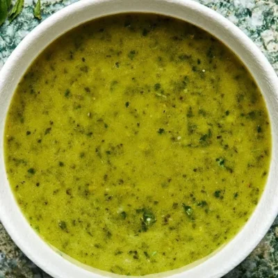Delicious Basil Vinaigrette dressing on a salad