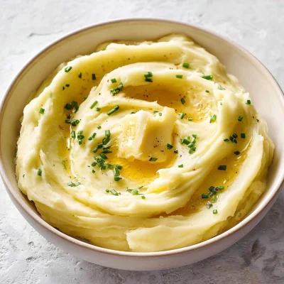 Creamy and buttery mashed potatoes served in a bowl