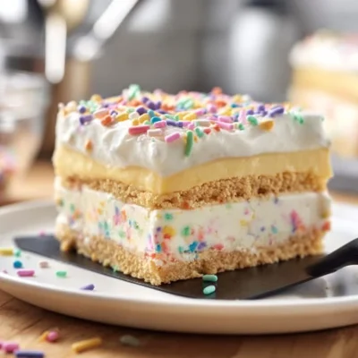 Classic birthday cake recipe for celebration with frosting and decorations.