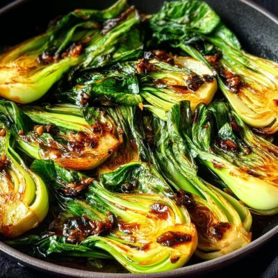 Bok Choy stir fry with colorful vegetables in a pan