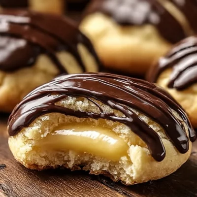 Boston Cream Pie Cookie Bites with chocolate and vanilla cream filling