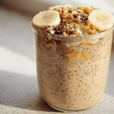 Bowl of brown sugar overnight oats topped with fruits and nuts