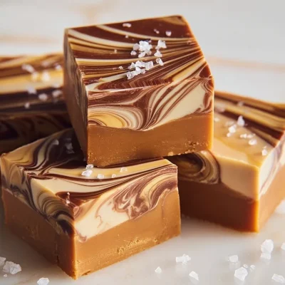 Delicious Caramel Coffee Fudge dessert displayed on a plate.