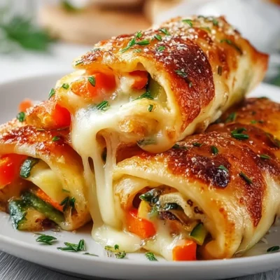 Delicious cheesy baked vegetable rolls fresh out of the oven