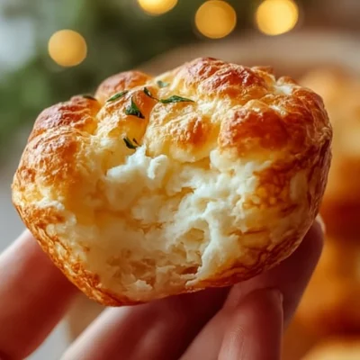 Freshly baked cheesy spinach muffins on a wooden board