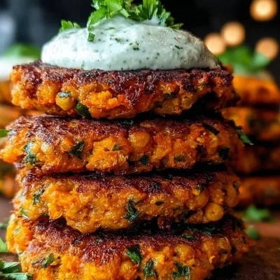 Chickpea and Sweet Potato Fritters served on a plate
