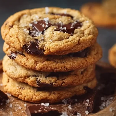 Freshly baked chocolate chip cookies placed on a cooling rack