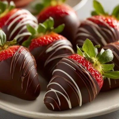 Delicious chocolate covered strawberries decorated for a special occasion