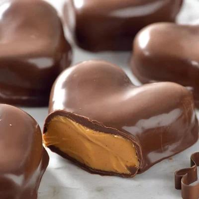 Chocolate Peanut Butter Valentine’s Heart dessert for a romantic occasion