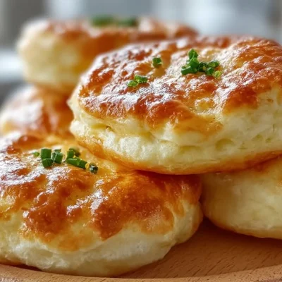 Fluffy cloud bread topped with cottage cheese on a plate