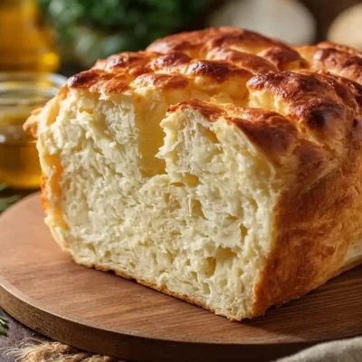 Two Ingredient Cottage Cheese Bread fresh out of the oven